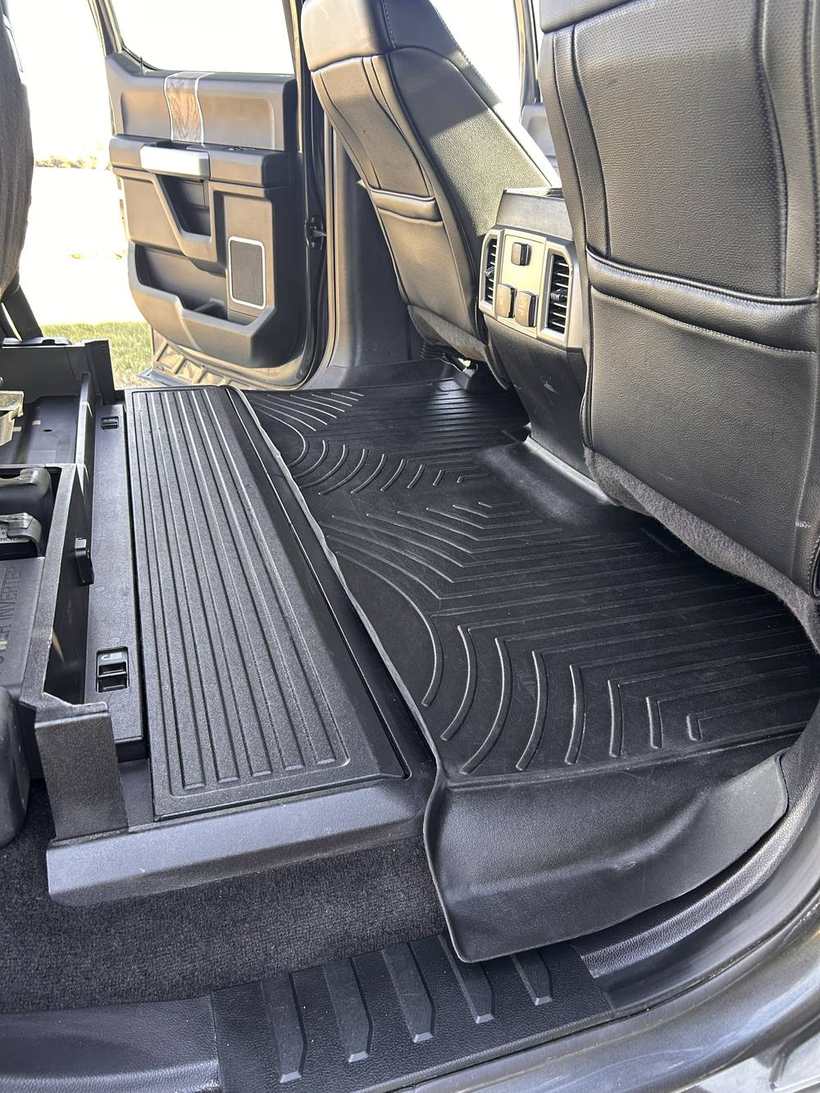 After — the same truck rear floor with the mats cleaned